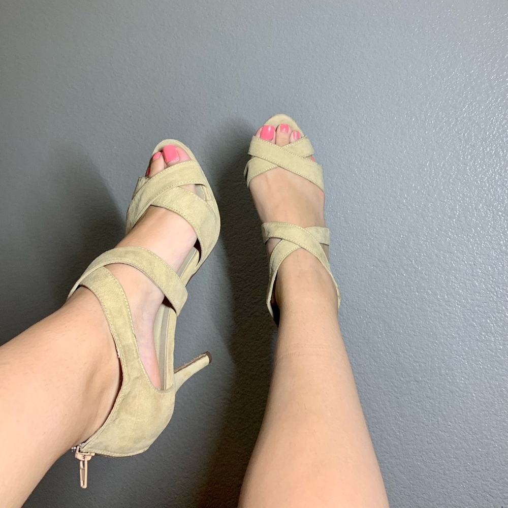 Vanessa Ivory Cross Front Heels